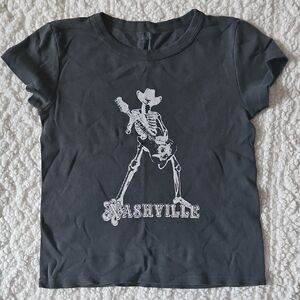 Nashville Skeleton Graphic T-Shirt - Dark Gray